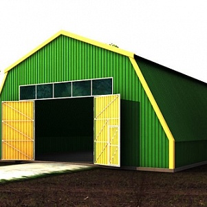 Ангар полигонального типа, ангар из профнастила